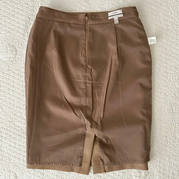 J. Crew Women’s Tan Double Serge Wool No. 2 Pencil Skirt Size 4 - Picture 10 of 13
